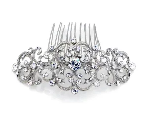 Vintage Swirl Rhinestone Comb Headpiece