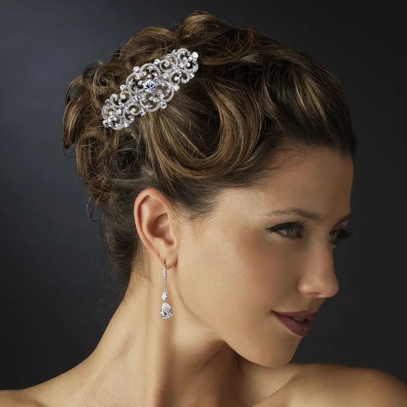 Vintage Swirl Rhinestone Comb Headpiece