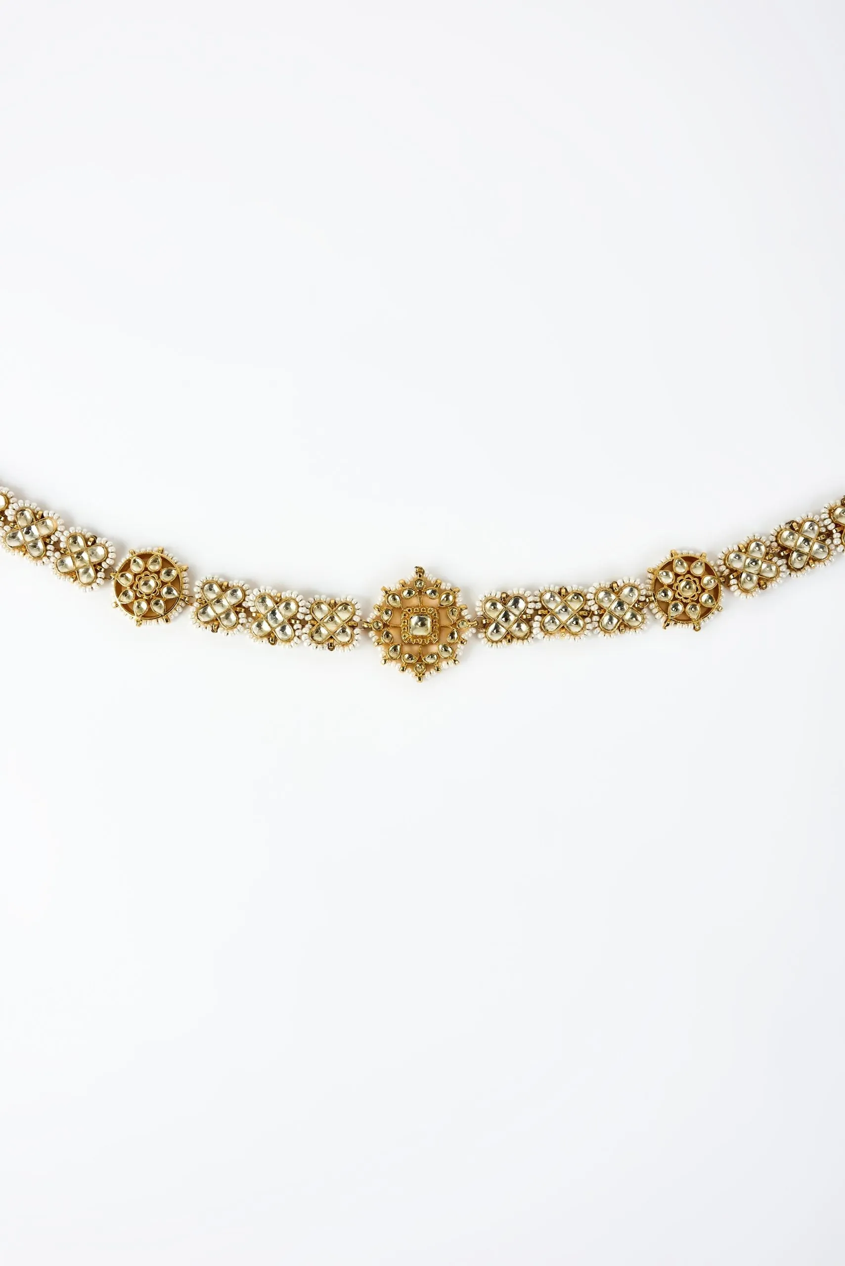 vivinia BY VIDHI MEHRA Saadgi Gold Plated Kundan, Polki Womens Maathapatti (Freesize)