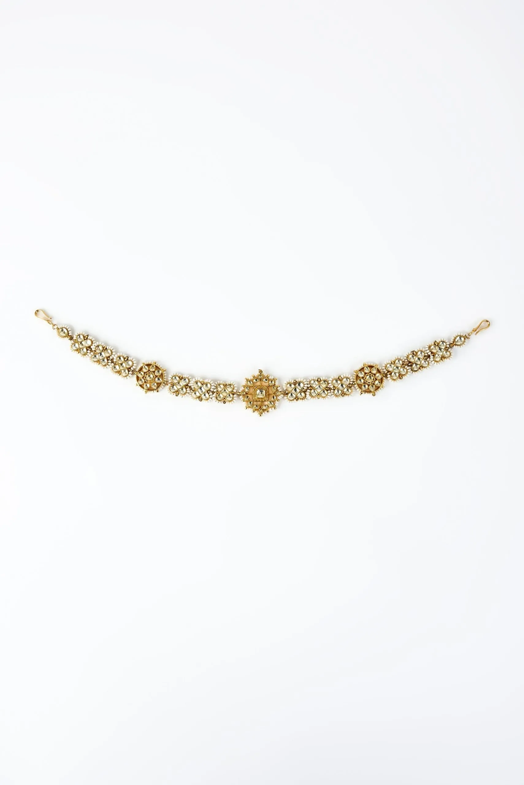vivinia BY VIDHI MEHRA Saadgi Gold Plated Kundan, Polki Womens Maathapatti (Freesize)