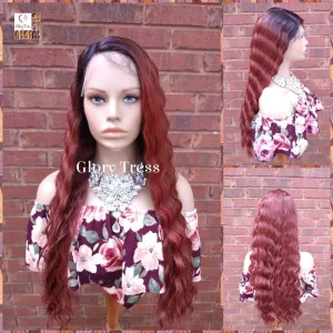 Wavy Lace Front Wig, Wavy Wig, Ombre Copper Red Wig, Blonde Wig,  Glory Tress, Wigs, Wig, New Arrival // YOU'RE BRILLIANT