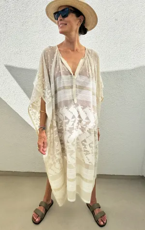White Dhaka caftan