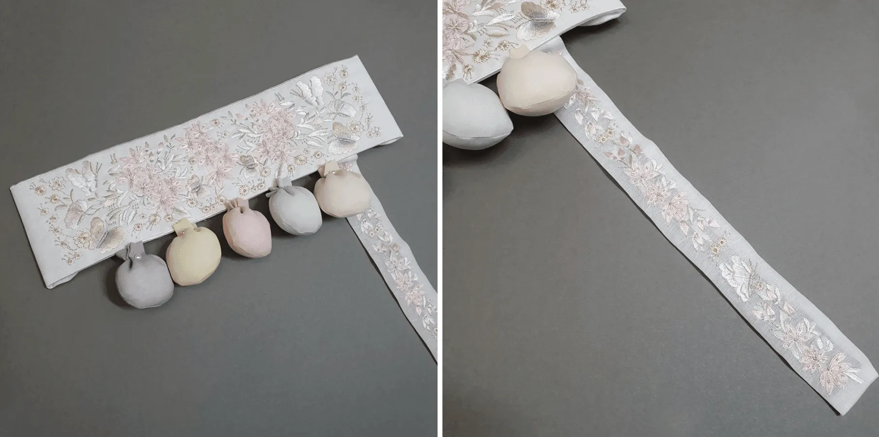 White Embroidery Bell Ribbon Belt