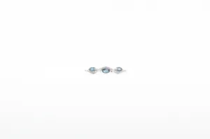 White Gold Sapphire Wavy Ring