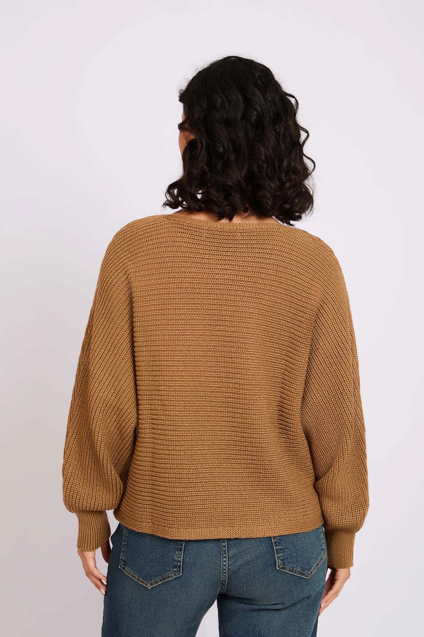 Women Pullover Oversize Cropped Beige