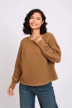 Women Pullover Oversize Cropped Beige