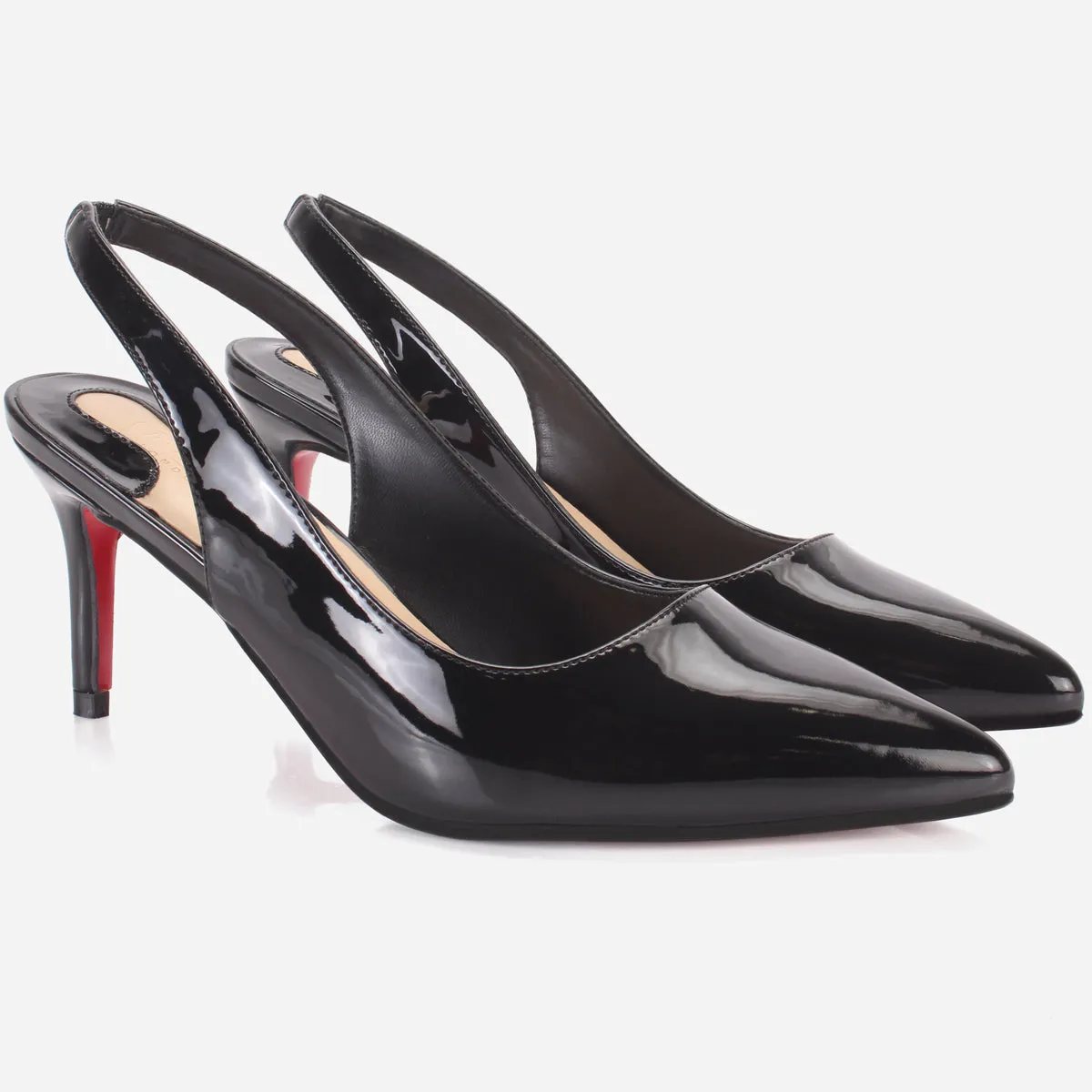 Womens "CRYSTAL" Elegent Sling Back Heeled Sandals