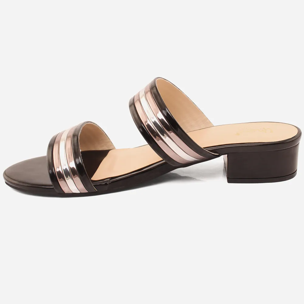 Womens "HADIA" Stylish Block Heeled Slip-On Shoes