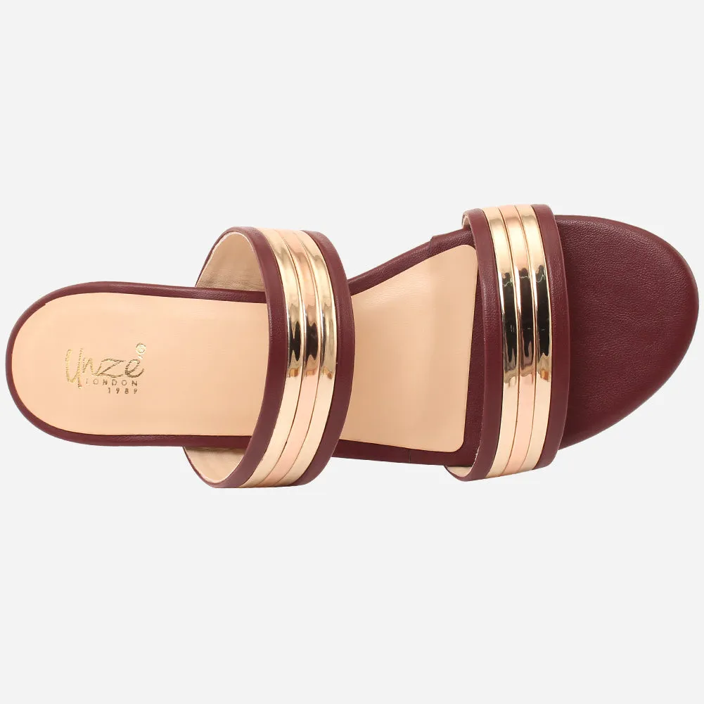 Womens "HADIA" Stylish Block Heeled Slip-On Shoes