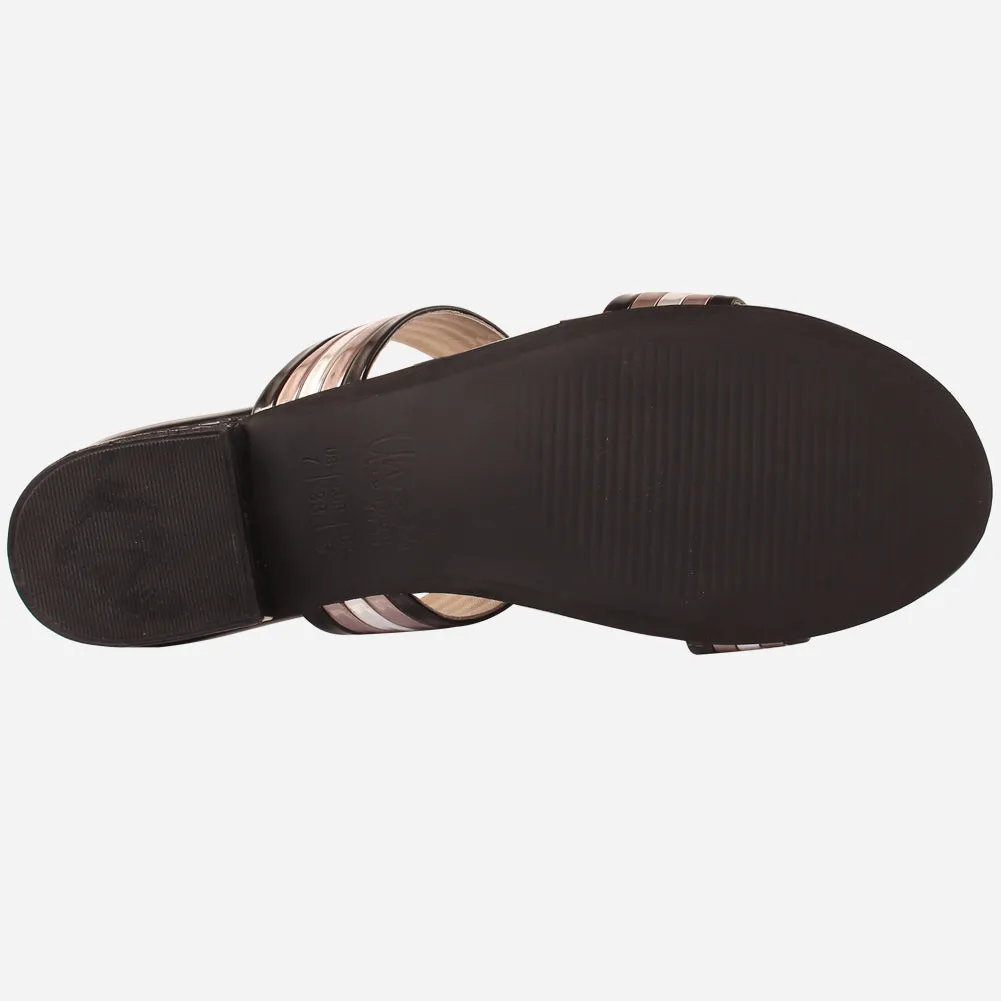 Womens "HADIA" Stylish Block Heeled Slip-On Shoes