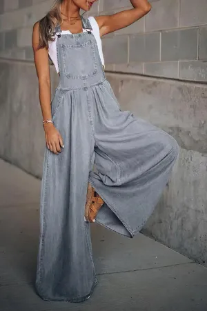 Women's Stylish Sleeveless Denim Keti Jumpsuit
