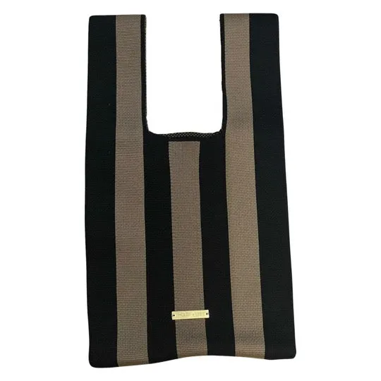 Wristlet Bag Brown/Black Stripe